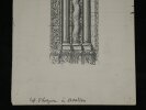 HENRI LAFFILLEE DESSIN ORIGINAL SIGNE Colonnette du portail &Eacute;glise d'Avallon. Henri LAFFILL&Eacute;E