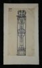 HENRI LAFFILLEE DESSIN ORIGINAL SIGNE Pilastre d'une grille Cath&eacute;drale d'Amiens. Louis Henri LAFFILL&Eacute;E