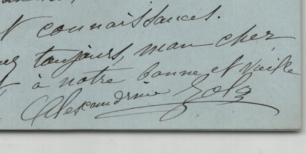 Alexandrine Zola - Lettre autographe signée «le Baron et Coppée seront là» 1893