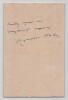 Reynaldo Hahn - Amant de Marcel Proust - Lettre autographe sign&eacute;e. Reynaldo Hahn