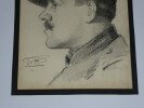 DESSIN ORIGINAL AU CRAYON SIGN&Eacute; - GUERRE 14/18 - "UN DE LA COLONIALE" OHRDRUF. 