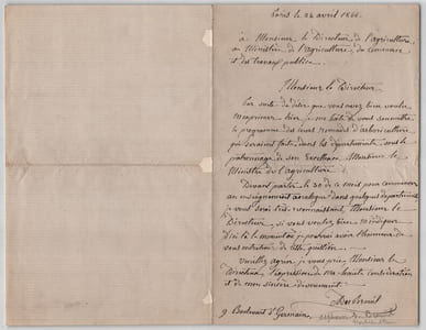 Alphonse Du Breuil - Lettre autographe signée Agriculture - 1866