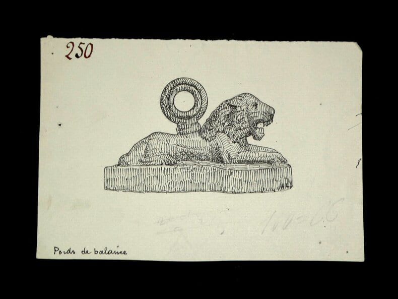 HENRI LAFFILLEE DESSIN ORIGINAL SIGNE Poids assyrien. Louis Henri LAFFILL&Eacute;E