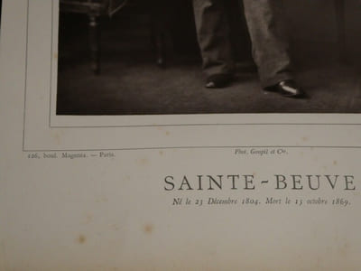 Portrait de Sainte-Beuve par Bertall - Photoglyptie + Texte Galerie contemporaine
