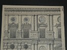 Dessin original sign&eacute; - Partie du palais de Charles-Quint &agrave; l'Alhambra. Louis Henri Laffill&eacute;e