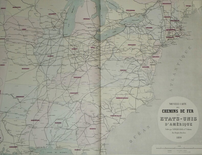 Atlas des chemins de fer publi&eacute; par Napol&eacute;on Chaix - 17 cartes - 1859. Napol&eacute;on CHAIX