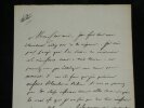 Andr&eacute; Marie Constant Dum&eacute;ril - Lettre autographe sign&eacute;e au Baron Dupuytren 1825. Andr&eacute; Marie Constant DUM&Eacute;RIL