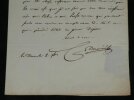 Andr&eacute; Marie Constant Dum&eacute;ril - Lettre autographe sign&eacute;e au Baron Dupuytren 1825. Andr&eacute; Marie Constant DUM&Eacute;RIL