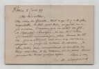 Albert de Lapparent - Carte lettre autographe sign&eacute;e &agrave; Risler - 1899. Albert de Lapparent