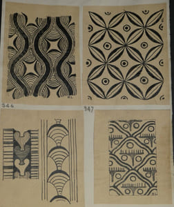 Dessin original signé — Ornement géométrique & Jeu de fond, Fresque de Tirynthe