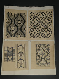 Dessin original signé — Ornement géométrique & Jeu de fond, Fresque de Tirynthe