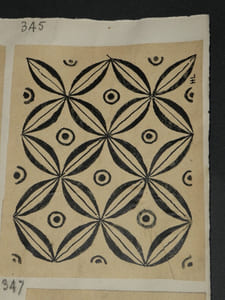 Dessin original signé — Ornement géométrique & Jeu de fond, Fresque de Tirynthe