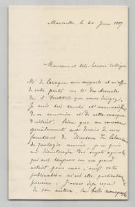 Antoine-Fortuné Marion Lettre autographe signée PHYLLOXERA Agriculture 1887 4p.