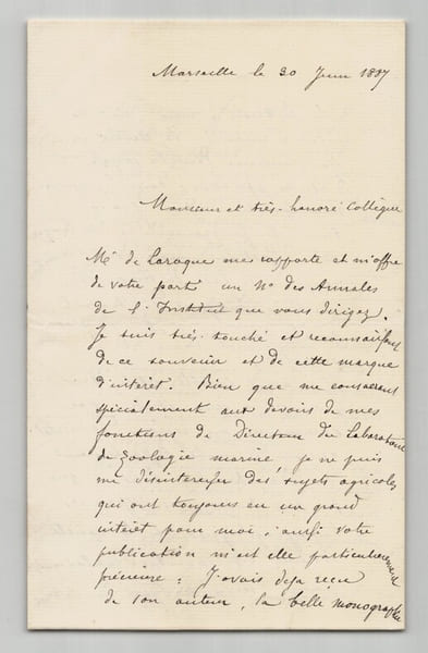 Antoine-Fortun&eacute; Marion Lettre autographe sign&eacute;e PHYLLOXERA Agriculture 1887 4p.. Antoine-Fortun&eacute; Marion