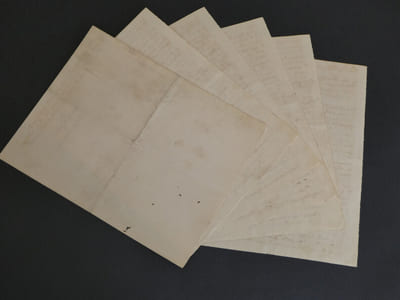 Henri de Régnier. Révolution française, La terreur. Manuscrit autographe signé de 6 pages, Critique sur des ouvrages relatifs au 9 thermidor et à Robespierre, 1930
