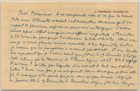 Beatrix DUSSANE comédienne, LETTRE AUTOGRAPHE SIGNÉE "Conférences en Belgique"