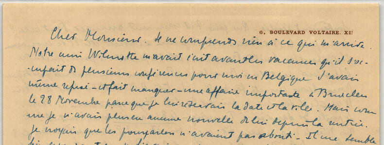 Beatrix DUSSANE comédienne, LETTRE AUTOGRAPHE SIGNÉE "Conférences en Belgique"