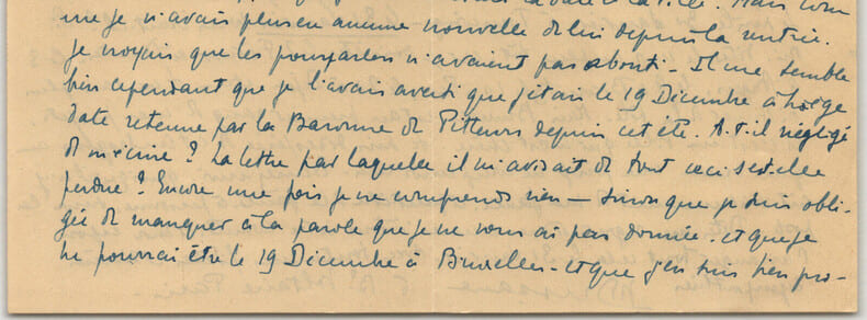 Beatrix DUSSANE comédienne, LETTRE AUTOGRAPHE SIGNÉE "Conférences en Belgique"