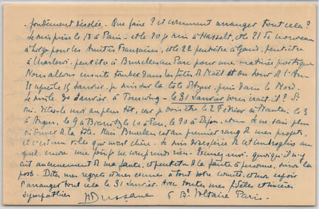 Beatrix DUSSANE comédienne, LETTRE AUTOGRAPHE SIGNÉE "Conférences en Belgique"