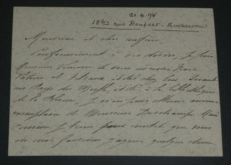 Laurent TAILHADE, Po&egrave;te - CARTE LETTRE SIGN&Eacute;E, 1898. Laurent TAILHADE