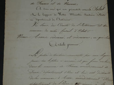 Charles X Extrait d'une ordonnance du Roi signé Charles et Baron de Balzac- 1829