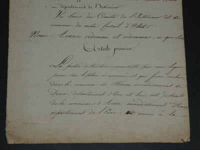 Charles X Extrait d'une ordonnance du Roi signé Charles et Baron de Balzac- 1829