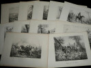 Horace Vernet - Ensemble de 11 lithographies originales Chasse 1810/30. Horace Vernet