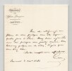 Fran&ccedil;ois Guizot - Lettre autographe sign&eacute;e - Invitation &agrave; diner - 1841. Fran&ccedil;ois Guizot