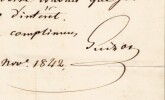 Fran&ccedil;ois Guizot - Lettre autographe sign&eacute;e d'invitation - 1842. Fran&ccedil;ois Guizot
