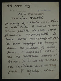 Abel BONNARD, Ancien ministre de l'éducation - LETTRE AUTOGRAPHE SIGNÉE, 1909