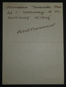 Abel BONNARD, Ancien ministre de l'éducation - LETTRE AUTOGRAPHE SIGNÉE, 1909