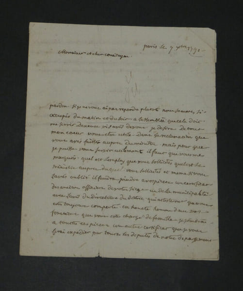 Lautour Duchalit - Lettre autographe sign&eacute;e - R&eacute;volution fran&ccedil;aise - 1792. Lautour Duchalit