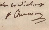 Paul Chenavard - Lettre autographe sign&eacute;e &agrave; Monsieur Vidal - 1880. Paul Chenavard