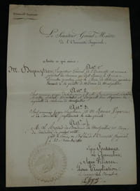 Abbé de Saint Geyrat - Document officiel, Guillaume Dupuytren nommé président du Concours, Montpellier, 1813