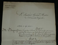 Abbé de Saint Geyrat - Document officiel, Guillaume Dupuytren nommé président du Concours, Montpellier, 1813