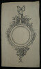 Lavis d'encre - Cadre ornemental floral, faux et sablier, XVIII&egrave;me. Anonyme