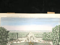Vue d'optique - Gravure - Vue du Grand Bassin d'Apollon et du Grand Canal dans les Jardins de Versailles