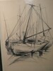 Gravure encadr&eacute;e et sign&eacute;e au graphite - Claude PIECHAUD - Bateau - Contemporain. Claude PIECHAUD