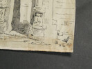 Arc de Septime S&eacute;v&egrave;re au Forum romain - Dessin original sign&eacute; - Encre vers 1930. Louis Henri Laffill&eacute;e