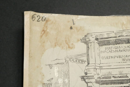Arc de Septime Sévère au Forum romain - Dessin original signé - Encre vers 1930
