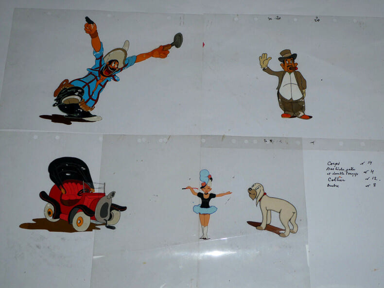 5 Rares celluloids originaux Dessin anim&eacute; Le cirque Ulque et Cie. 
