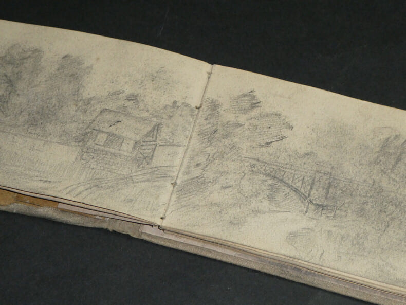 Petit carnet &agrave; dessins d'Albert BRU&Egrave;RE de Chouzy-sur-Cisse Loir-et-Cher, 1880/90. Albert BRU&Egrave;RE