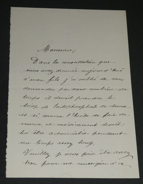 Emmanuel F&eacute;lix de WIMPFFEN - LETTRE AUTOGRAPHE SIGN&Eacute;E &agrave; son m&eacute;decin XIX&egrave;me. Emmanuel F&eacute;lix de WIMPFFEN