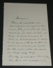 Emmanuel F&eacute;lix de WIMPFFEN - LETTRE AUTOGRAPHE SIGN&Eacute;E &agrave; son m&eacute;decin XIX&egrave;me. Emmanuel F&eacute;lix de WIMPFFEN