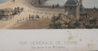 Lithographie de Deroy en Couleur Vue G&eacute;n&eacute;rale de Tours - Imprim&eacute; par Lemercier. Deroy