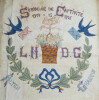 BELLE BRODERIE SOUVENIR DE CAPTIVIT&Eacute; 1914/1915/1916 ALTENGRABOW GUERRE 14/18. 