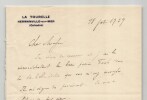 Fr&eacute;d&eacute;ric Lach&egrave;vre - Lettre autographe sign&eacute;e - "Beau po&egrave;me Foch" - 1929. Fr&eacute;d&eacute;ric Lach&egrave;vre