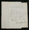 Henry GARAT Lettre autographe sign&eacute;e + 2 cartes photographiques + article presse. Henry GARAT