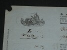 Connaissement Maritime 1846, Bordeaux &agrave; Bayonne, Vin blanc, Timbre royal Seine. 