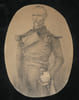 Dessin au crayon sign&eacute; - Portrait d'un militaire d&eacute;cor&eacute; - XIX&egrave;me. Anonyme